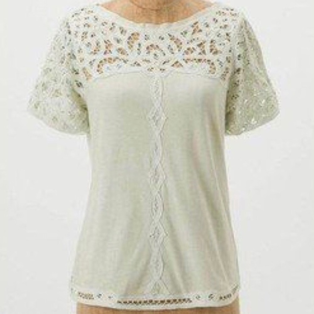 Anthropologie Vanessa Virginia Lace Tee - Picture 1 of 4